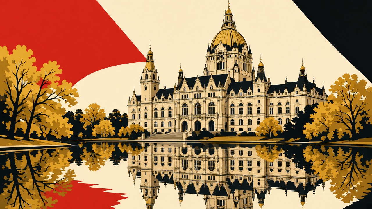 Ilustración del ayuntamiento nuevo de Hannover